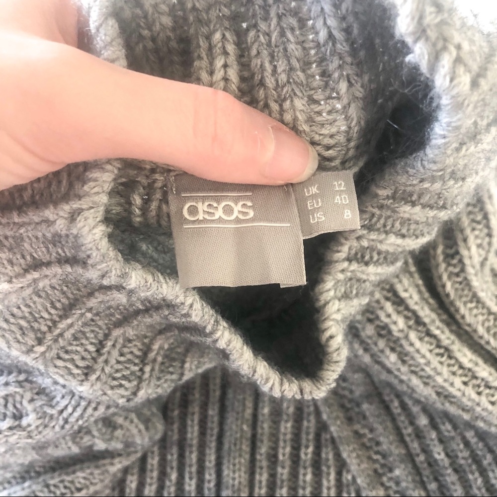 ASOS Gray High Neck Ribbed Sweater - Picture 4 of 6